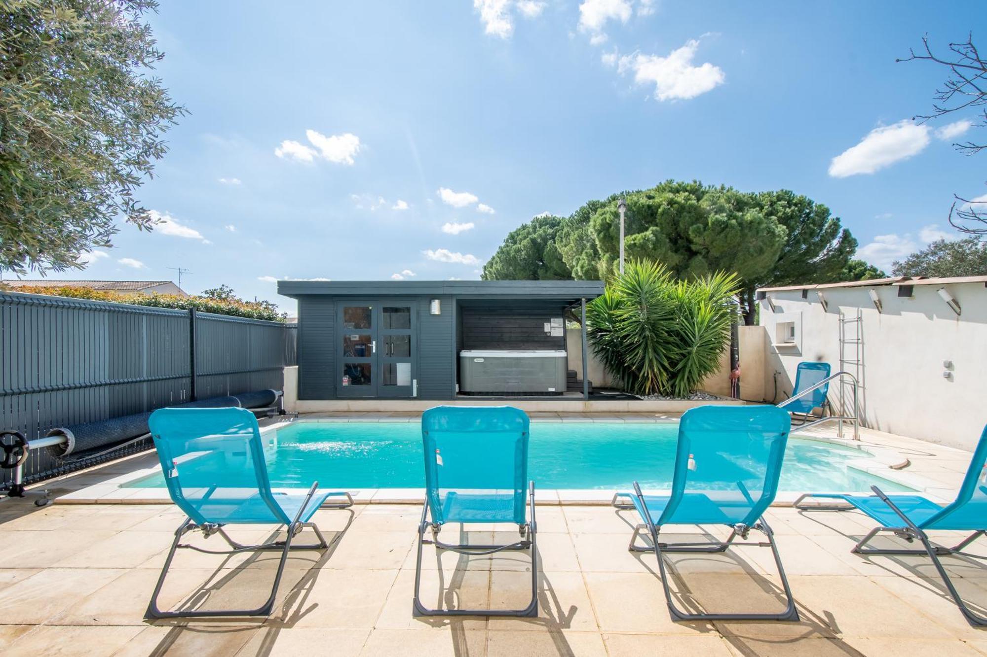 Guesthouse La Costiere - Logements Independants - Espace Piscine Jacuzzi Lunel  Exterior foto